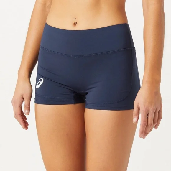 ASICS Women's Deep Blue Athletic Shorts - Picture 1 of 6